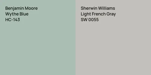 HC-143 Wythe Blue vs SW 0055 Light French Gray