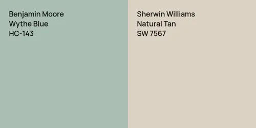 HC-143 Wythe Blue vs SW 7567 Natural Tan