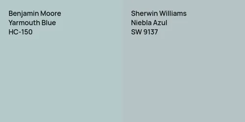 HC-150 Yarmouth Blue vs SW 9137 Niebla Azul