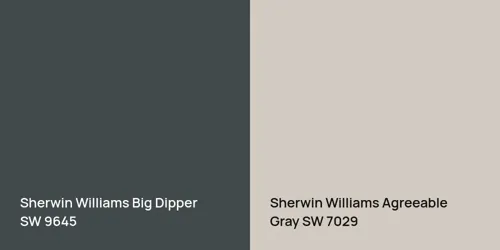 SW 9645 Big Dipper vs SW 7029 Agreeable Gray