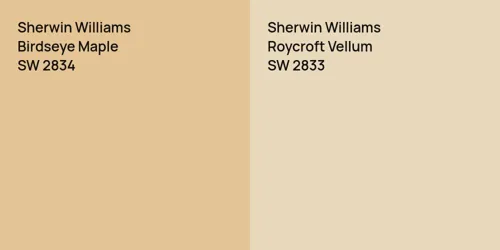 SW 2834 Birdseye Maple vs SW 2833 Roycroft Vellum