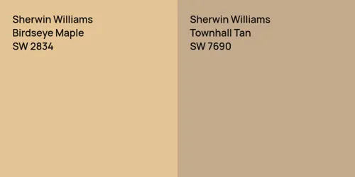 SW 2834 Birdseye Maple vs SW 7690 Townhall Tan