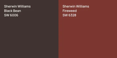 SW 6006 Black Bean vs SW 6328 Fireweed