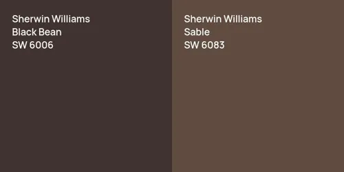 SW 6006 Black Bean vs SW 6083 Sable