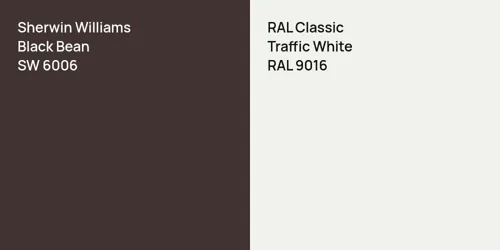 SW 6006 Black Bean vs RAL 9016 Traffic White