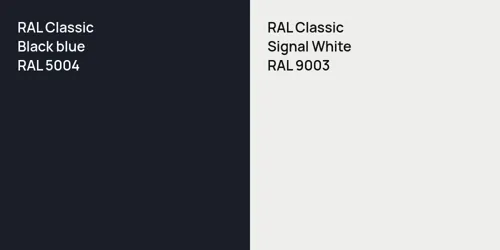 RAL 5004  Black blue vs RAL 9003 Signal White