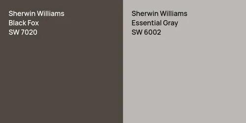 SW 7020 Black Fox vs SW 6002 Essential Gray