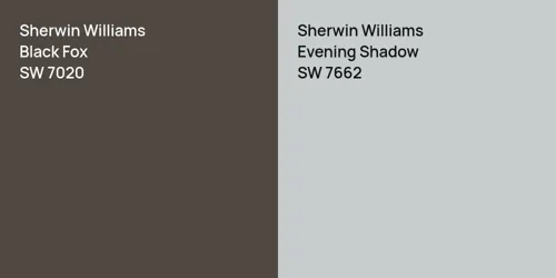 SW 7020 Black Fox vs SW 7662 Evening Shadow