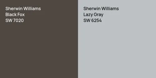 SW 7020 Black Fox vs SW 6254 Lazy Gray