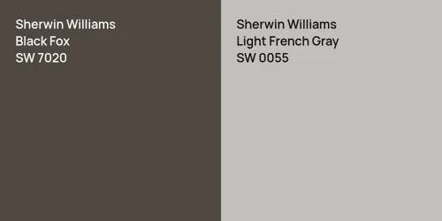 SW 7020 Black Fox vs SW 0055 Light French Gray