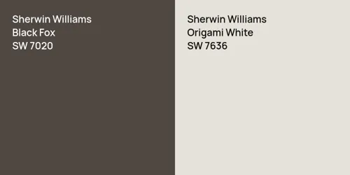 SW 7020 Black Fox vs SW 7636 Origami White