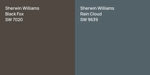 SW 7020 Black Fox vs SW 9639 Rain Cloud