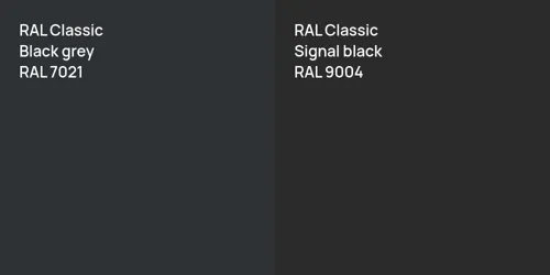 RAL 7021  Black grey vs RAL 9004  Signal black