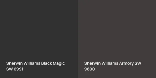 SW 6991 Black Magic vs SW 9600 Armory