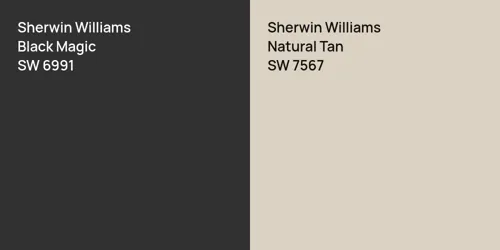 SW 6991 Black Magic vs SW 7567 Natural Tan