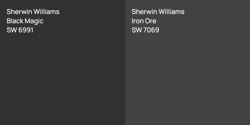 SW 6991 Black Magic vs SW 7069 Iron Ore