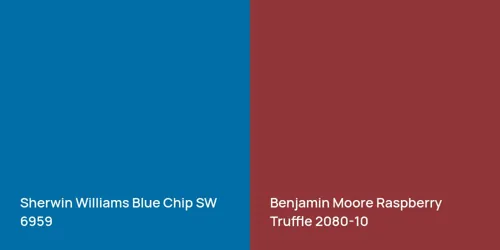 SW 6959 Blue Chip vs 2080-10 Raspberry Truffle