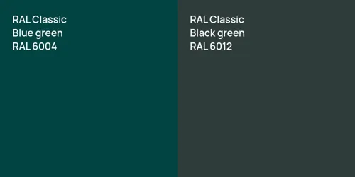 RAL 6004  Blue green vs RAL 6012  Black green