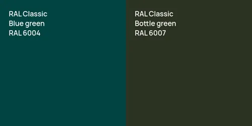 RAL 6004  Blue green vs RAL 6007  Bottle green