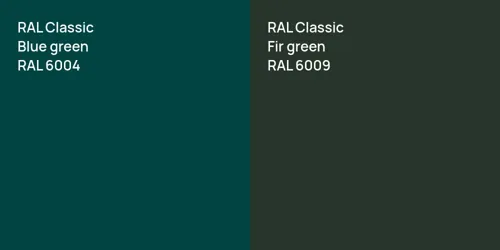 RAL 6004  Blue green vs RAL 6009  Fir green