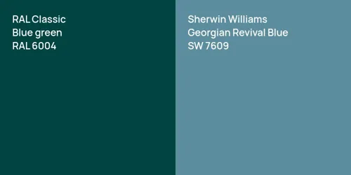 RAL 6004  Blue green vs SW 7609 Georgian Revival Blue