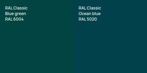 RAL 6004  Blue green vs RAL 5020  Ocean blue