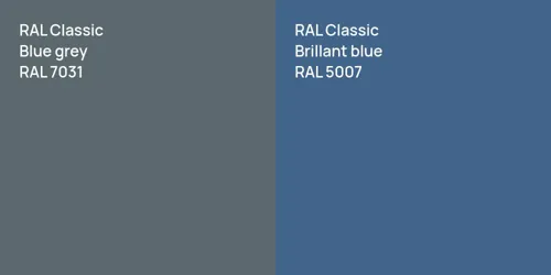 RAL 7031  Blue grey vs RAL 5007 Brillant blue