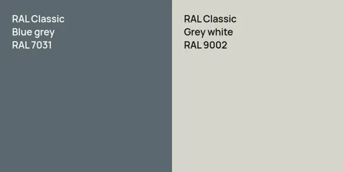 RAL 7031  Blue grey vs RAL 9002  Grey white