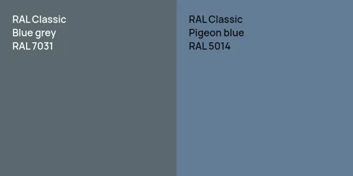 RAL 7031  Blue grey vs RAL 5014 Pigeon blue