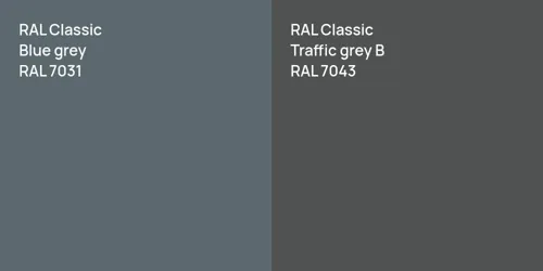 RAL 7031  Blue grey vs RAL 7043  Traffic grey B