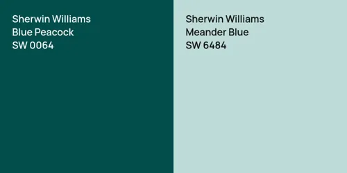 SW 0064 Blue Peacock vs SW 6484 Meander Blue