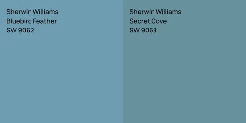 SW 9062 Bluebird Feather vs SW 9058 Secret Cove