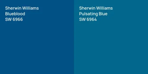 SW 6966 Blueblood vs SW 6964 Pulsating Blue