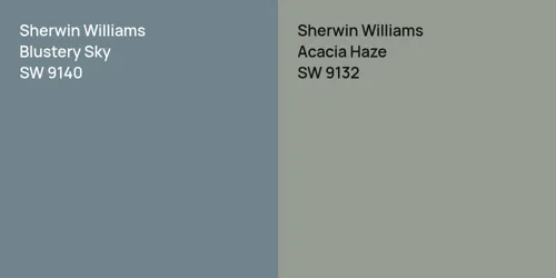 SW 9140 Blustery Sky vs SW 9132 Acacia Haze