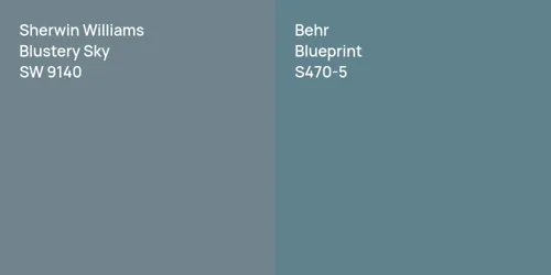 SW 9140 Blustery Sky vs S470-5 Blueprint