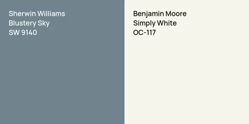 SW 9140 Blustery Sky vs OC-117 Simply White