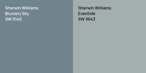 SW 9140 Blustery Sky vs SW 9643 Eventide