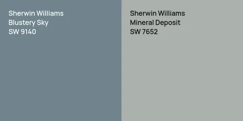 SW 9140 Blustery Sky vs SW 7652 Mineral Deposit