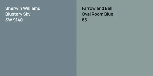 SW 9140 Blustery Sky vs 85 Oval Room Blue