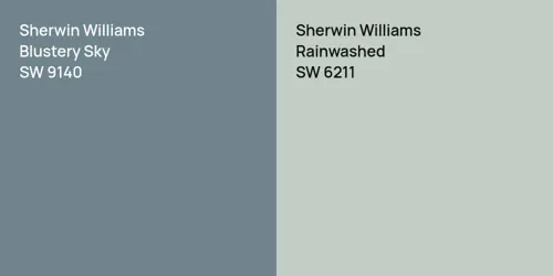 SW 9140 Blustery Sky vs SW 6211 Rainwashed