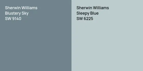 SW 9140 Blustery Sky vs SW 6225 Sleepy Blue