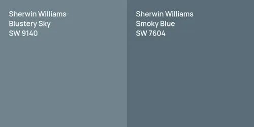 SW 9140 Blustery Sky vs SW 7604 Smoky Blue