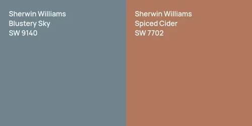 SW 9140 Blustery Sky vs SW 7702 Spiced Cider