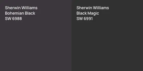 SW 6988 Bohemian Black vs SW 6991 Black Magic