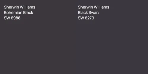 SW 6988 Bohemian Black vs SW 6279 Black Swan