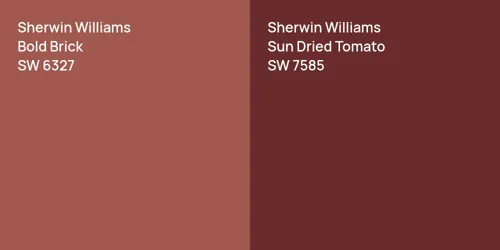 SW 6327 Bold Brick vs SW 7585 Sun Dried Tomato