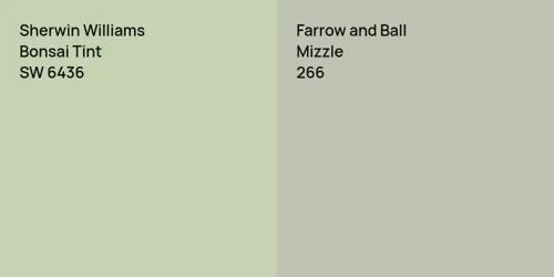 SW 6436 Bonsai Tint vs 266 Mizzle