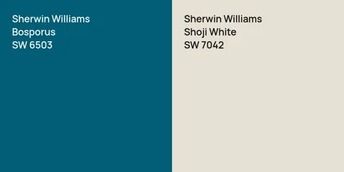 SW 6503 Bosporus vs SW 7042 Shoji White