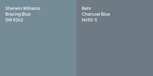 SW 6242 Bracing Blue vs N490-5 Charcoal Blue