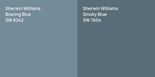 SW 6242 Bracing Blue vs SW 7604 Smoky Blue